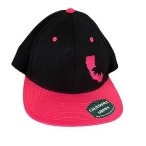 California Grown Cali State Love Silhouette 2 Tone Pink on Black Trucker Hat